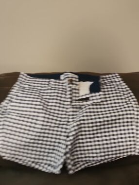 Old Navy Navy and White Gingham Bermuda Shorts